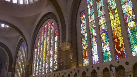 Elegant-Interior-Of-Church-Sainte-Odile-With-Multicolored-Wide-Stained-Glass-Windows