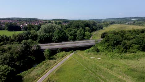 Cars,-lorrys-and-vans-crossing-the-river-stour-on-the-A2-dual-carriage-way-in-Canterbury