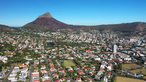 Distant-View-Of-The-Lion's-Head-And-Signal-Hill-And-The-Cityscape-Of-Cape-Town-In-South-Africa