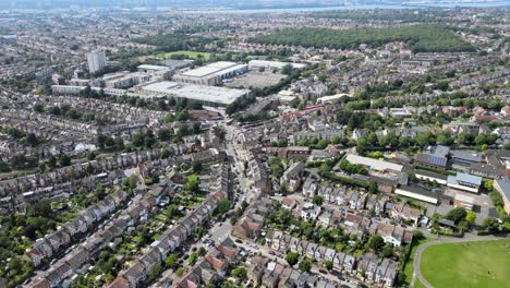 Highams-Park-,-East-London-Aerial-pan-footage-4K