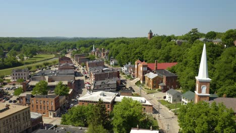 Aerial-Hyperlapse-Above-Class-Small-Town-USA-in-Summer