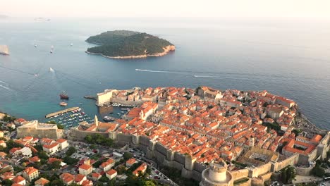 Antena,-Imágenes-De-Drones-De-Dubrovnik,-Croacia