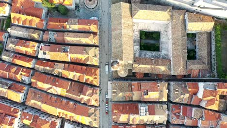 Top-view-of-the-Old-Town-of-Dubrovnik,Croatia-aerial-footage