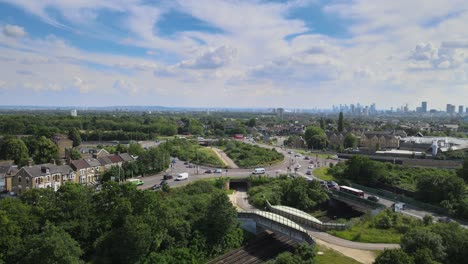 Green-man-roundabout-Leytonstone-East-London-Aerial-footage-pan