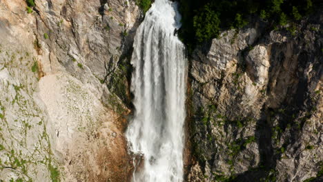 Limestone-Wall-Under-Boka-Waterfall-In-Triglav-National-Park-In-Slovenia