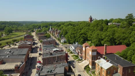 Flying-over-Rural-Town-in-Midwest-USA
