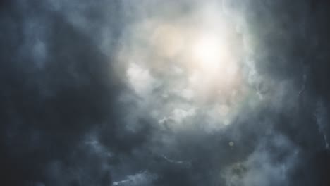 Sicht-Sonnenlicht-Und-Atmosphäre-In-Dicken-Wolken