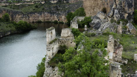 Church-Ruins-At-The-Riverbank-Of-Duraton-River-In-Hoces-del-Rio-Duraton-National-Park-In-Spain