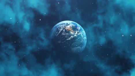 Planeta-Tierra-Y-Niebla-De-Partículas-En-El-Espacio