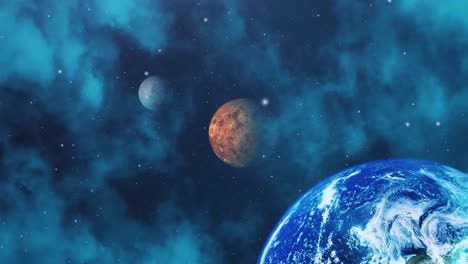Sonnensystem,-Planet-Erde-Venus-Und-Merkur-Im-Universum