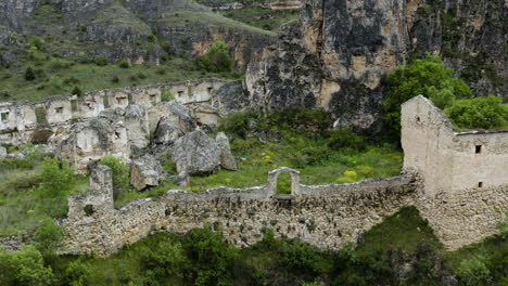 Ruins-At-At-The-Clifftop-Of-High-Gorge-In-Hoces-del-Rio-Duraton-Natural-Park-In-Spain