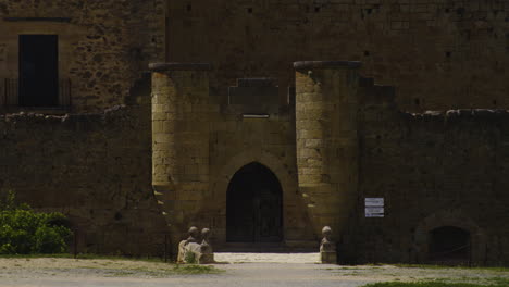 Entrance-Door-To-The-Historic-Pedraza-Castle-In-Pedraza-de-la-Sierra,-Spain