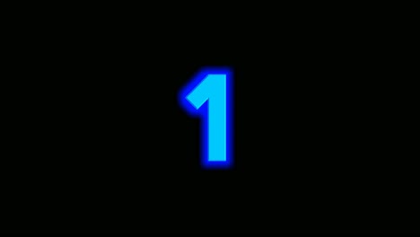 Animación-Número-Uno-1-De-Energía-Azul-Neón-Sobre-Fondo-Negro