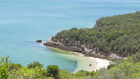 A-Beautiful-Tropical-Galapinhos-Beach-in-Parque-Natural-da-Arrabida,-Portugal