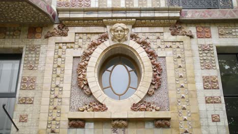 Ceramic-Sculpture-Above-Entrance-Door-Of-A-Building-Designed-By-Architect-Andre-Arfvidson-At-31-Rue-Campagne-Premiere-In-Paris,-France