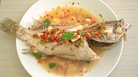 Steamed-grouper-fish-with-lime-and-chillies---Asian-food-style
