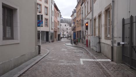Walking-in-the-empty-streets-of-Luxembourg-City-during-coronavirus-lockdown