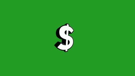 Símbolo-De-Signos-De-Dólar-3d-Animación-4k-Sobre-Fondo-De-Pantalla-Verde