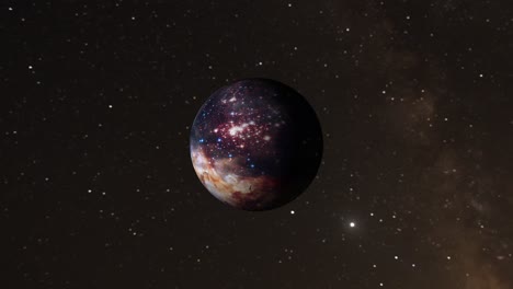 Ein-Rotierender-Gasplanet-Vor-Dem-Hintergrund-Der-Milchstraße