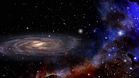 Una-Galaxia-Entre-Las-Nubes-Nebulosas,-El-Universo