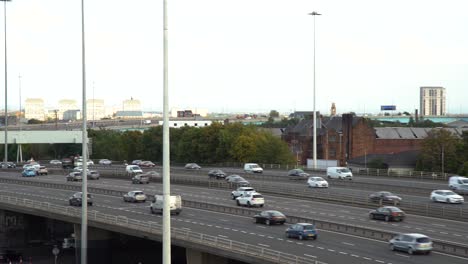 Following-vehicles-driving-highway-M8-in-Glasgow