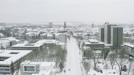 Antena-De-Drones-De-La-Ciudad-Universitaria-De-Göttingen-Después-De-La-Tormenta-De-Nieve-Tristan-En-El-Invierno-De-2021