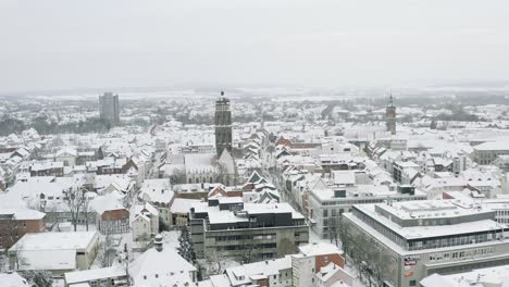 Drohnenantenne-Der-Universitätsstadt-Göttingen-Nach-Schneesturm-Tristan-Im-Winter-2021