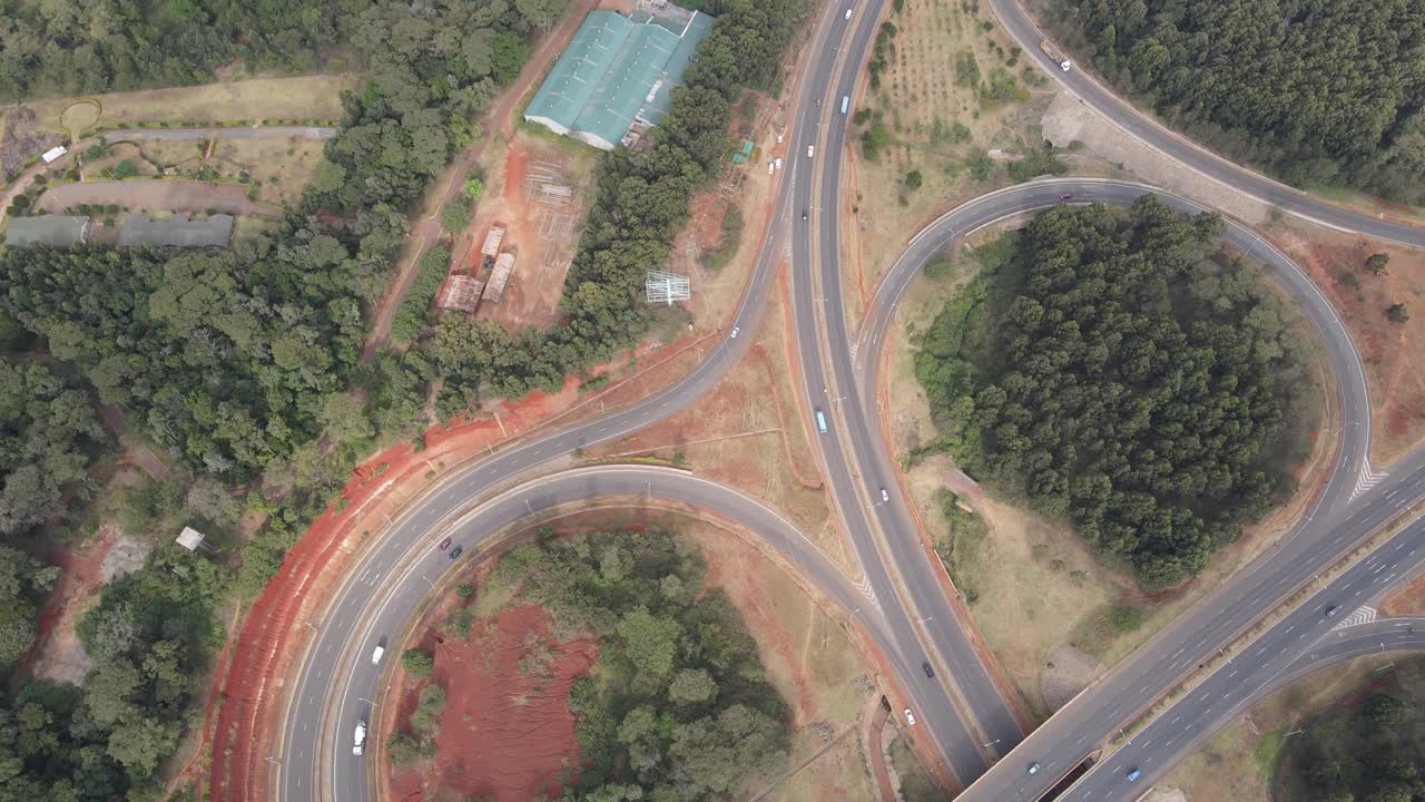 Premium stock video - Directly above view of loop ramp of nairobi ...