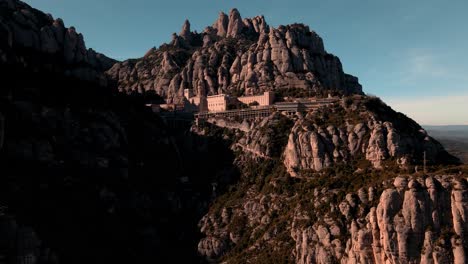 Aerial-views-of-the-monastery-of-Montserrat-and-its-mountains-in-Catalonia