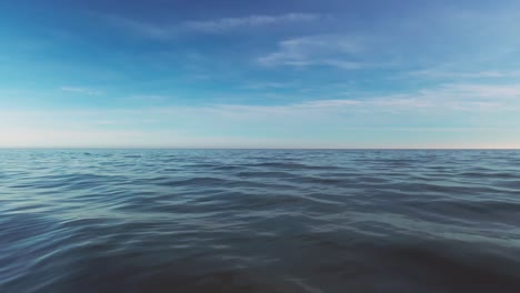 Loop-of-empty-ocean-waves-with-blue-sky