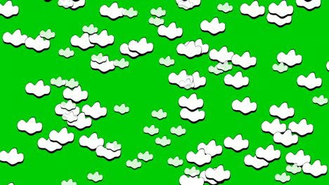 Rain-white-clouds-animation-on-green-screen