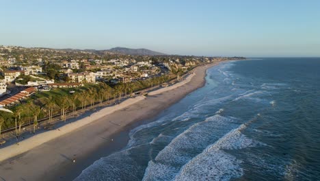 Aerial-view-of-beautiful-California-beach-and-Pacific-coastline-with-ocean-waves
