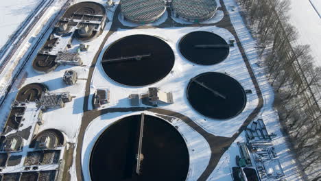 Aerial-of-large-sewage-water-treatment-plant-in-winter