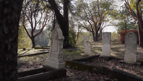 Verzierte-Grabsteine-Ehren-Den-Verstorbenen-Auf-Dem-Friedhof-Von-Jacksonville-In-Oregon---4k