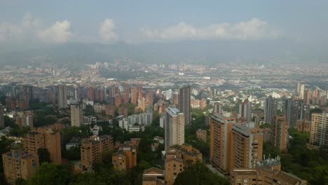 El-Poblado-Neighborhood-in-Medellin,-Colombia.-Drone-View