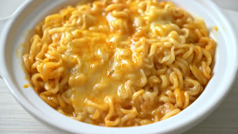 spicy-instant-noodle-bowl-with-mozzarella-cheese