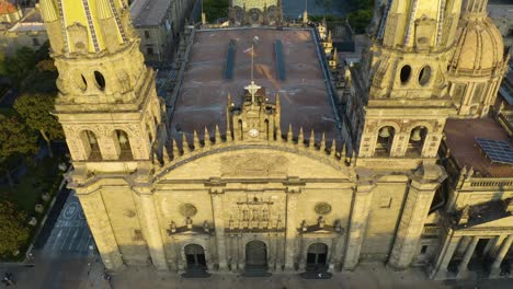 People-Walking-in-Front-of-Guadalajara-Cathedral,-Mexico