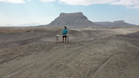 DJ-Playing-Music-in-Utah-Desert-Landscape