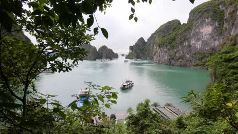 View-of-cruising-boat-in-Ha-Long-Bay-from-Vantage-Point