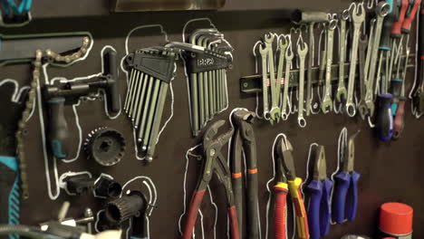 Closeup-shot-of-Wall-of-organised-tools