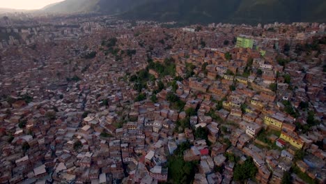 Birds-eye-drone-view-of-Petare-slum,-in-Caracas,-Venezuela