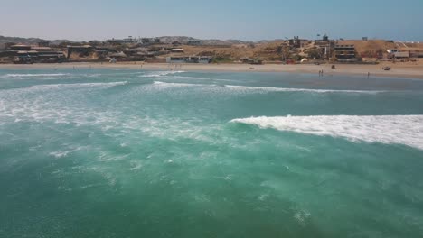 Waves-Running-Ashore-In-Lobitos,-Peru
