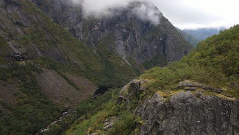 Drone-footage-of-beautiful-valley-in-Western-Norway