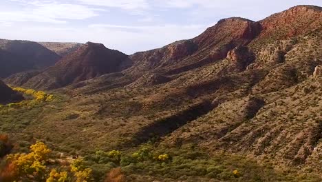 Un-Barrido-Aéreo-Del-Colorido-Follaje-De-Otoño-De-Sycamore-Canyon,-Bosque-Nacional-Coconino,-Arizona