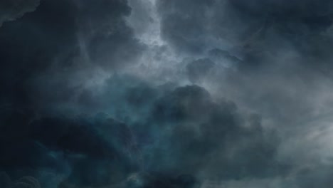 Sicht-Gewitter-Mit-Blitzeinschlägen-In-Dunklen-Wolken