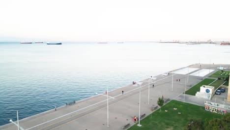 4K-drone-clip-over-the-port-of-Thessaloniki-in-Nothern-Greece
