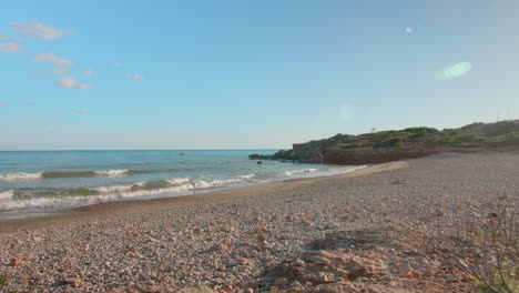 Beautiful-preserved-beach,-playa-del-Moro,-Alcossebre-,-Spain