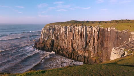 Establishing-beautiful-aerial-cinematic-shot-of-cliffs-on-atlantic-ocean