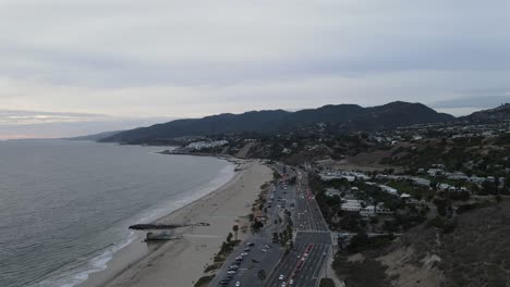 Pacific-coast-highway-in-pacific-palisades-California-aerial