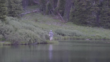 Person-Fishing-Alone-Alongside-Lake